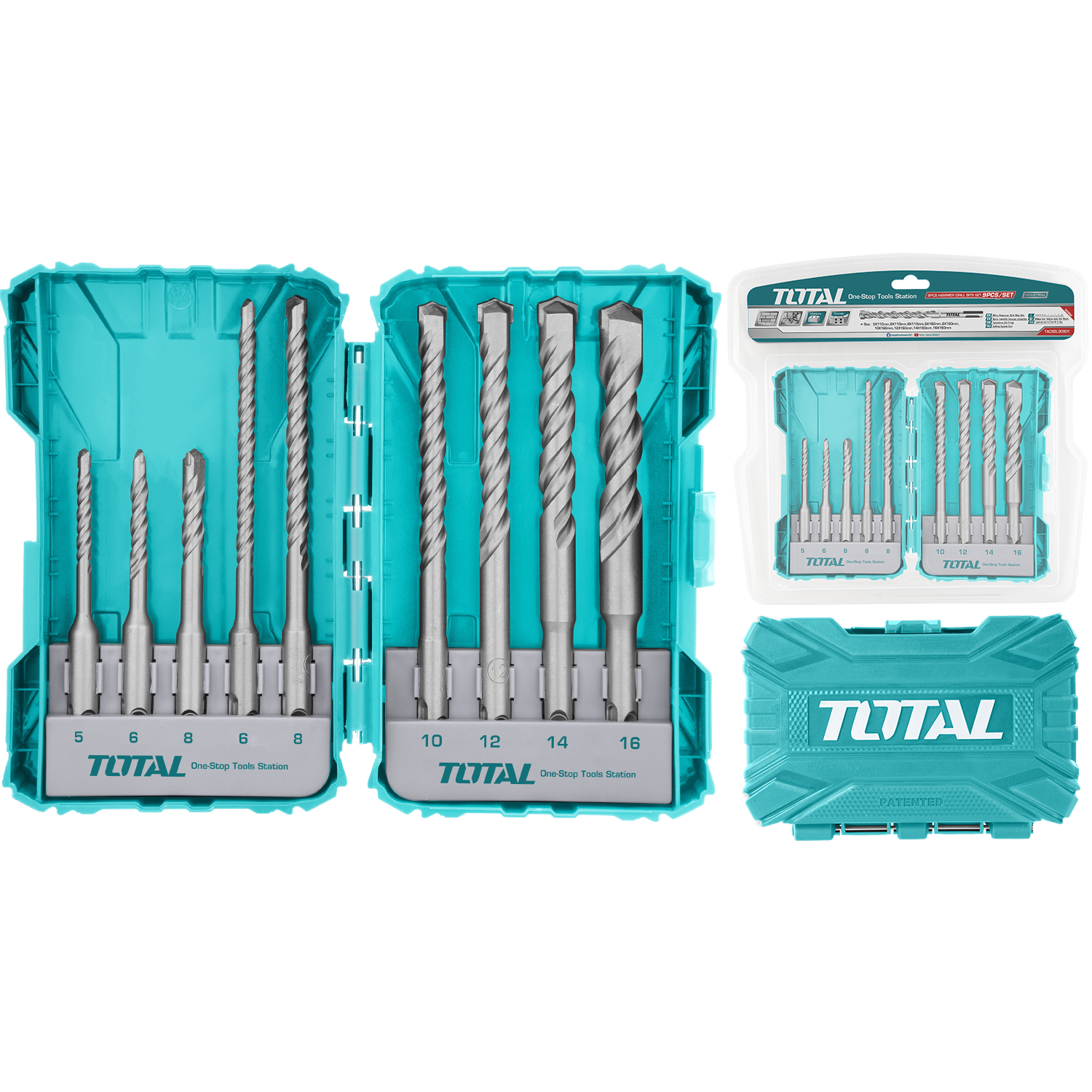 Total 9’LU SDS Plus Kırıcı Matkap Ucu Seti / TACSDL30901