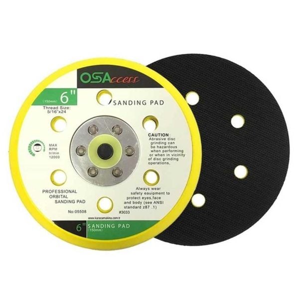 Osaka Polisaj Tabanı OSA-C150 150 MM Cırtlı 6 Delikli Taban