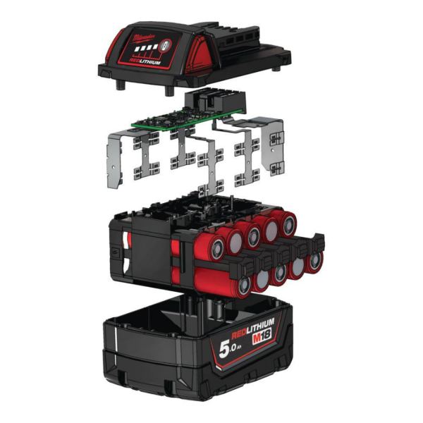 Milwaukee M18B5 M18 Lityum Iyon Pil (18 V, 5,0 Ah, 4932430483)