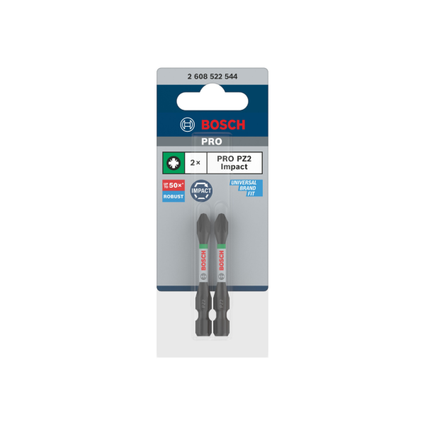 Bosch Pro Impact PZ2 55 mm Yıldız Bits Uç 2'li 2608522544