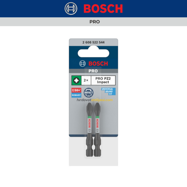 Bosch Pro Impact PZ2 55 mm Yıldız Bits Uç 2'li 2608522544