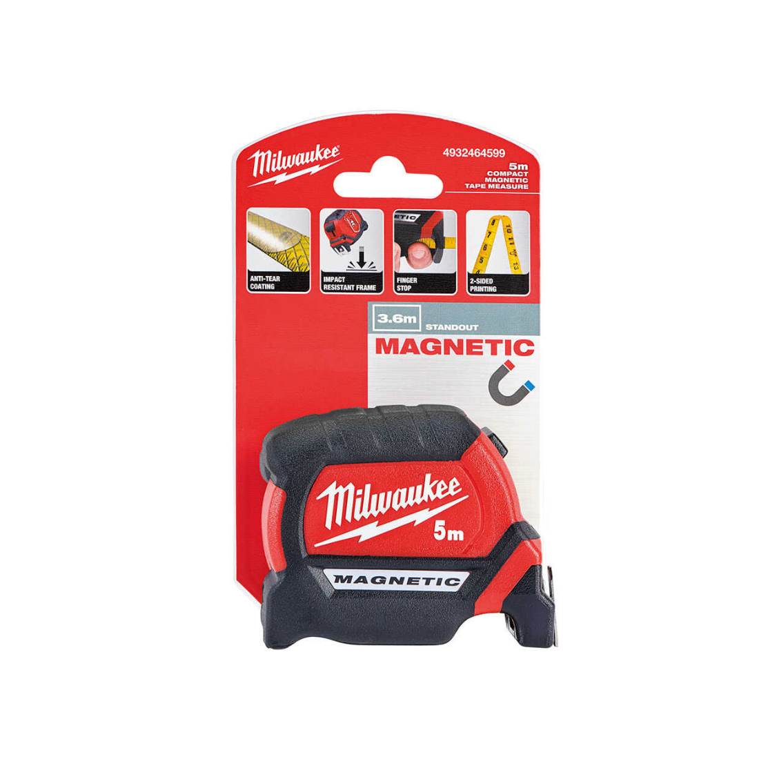 Milwaukee 5m/27mm Manyetik Şerit Metre